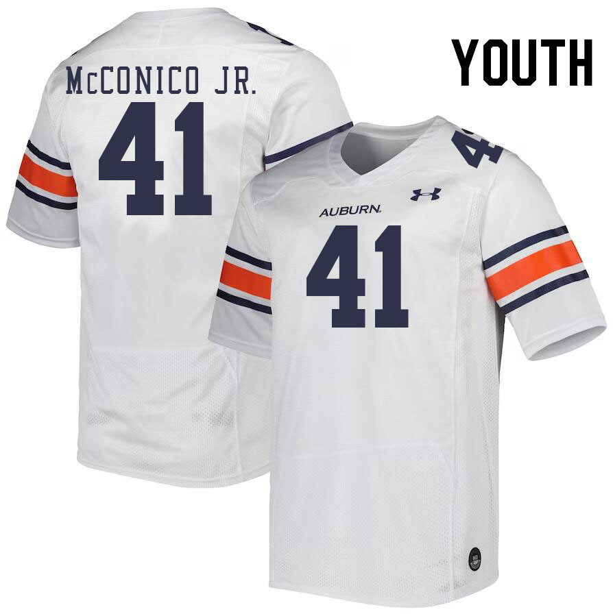 Youth #41 Greg McConico Jr. Auburn Tigers College Football Jerseys Stitched-White